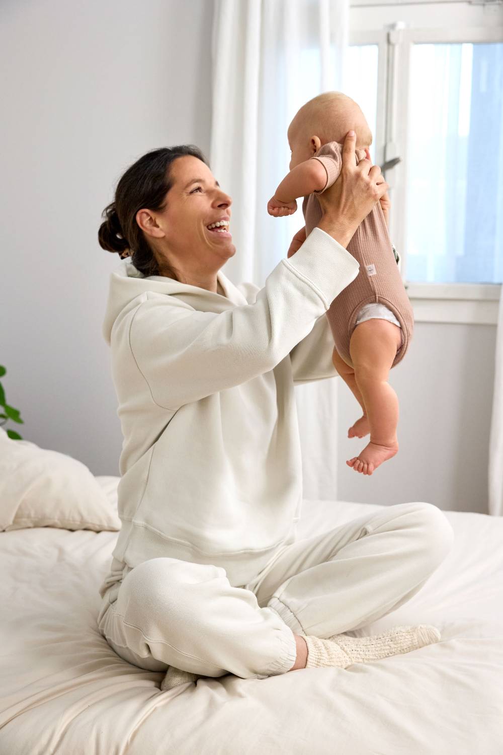 Lässig Baby Body Kurzarm - gerippt, Hellbraun Letzte 2 Tage