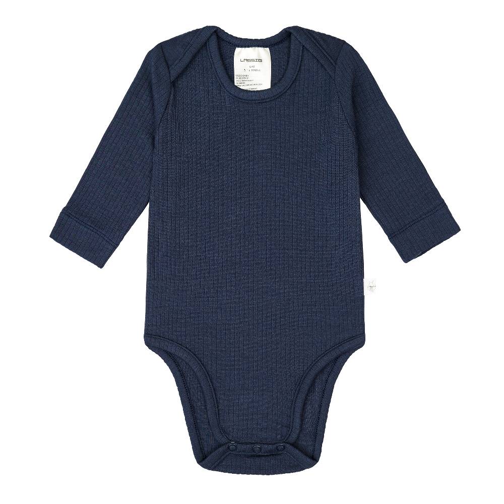 Lässig Baby Body Langarm - gerippt, Blau Bis zu 50% Rabatt