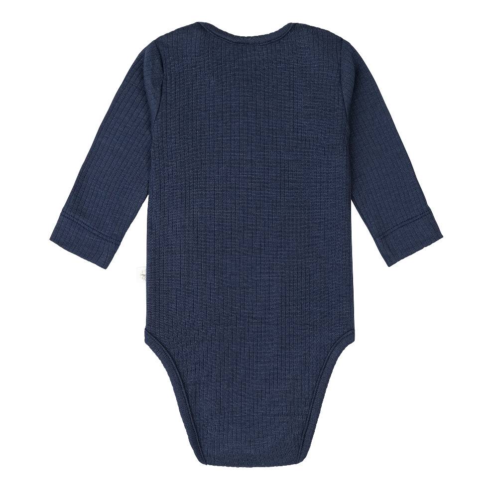 Lässig Baby Body Langarm - gerippt, Blau Bis zu 50% Rabatt