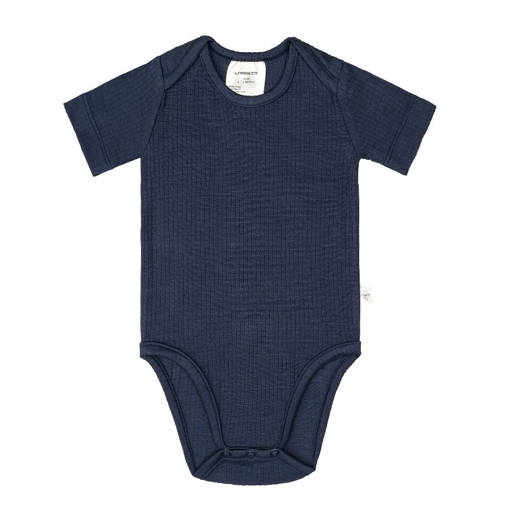 Lässig Baby Body Kurzarm - gerippt, Blau Vierteljährliche Förderung