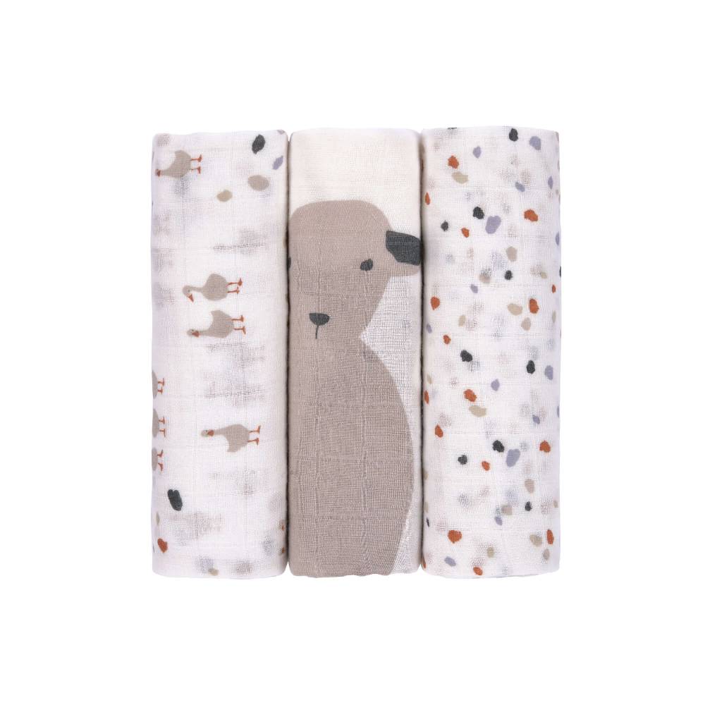 Lässig Mulltücher (3 Stk) - Heavenly Soft Swaddle L, Tiny Farmer Speckles Black Friday Preise