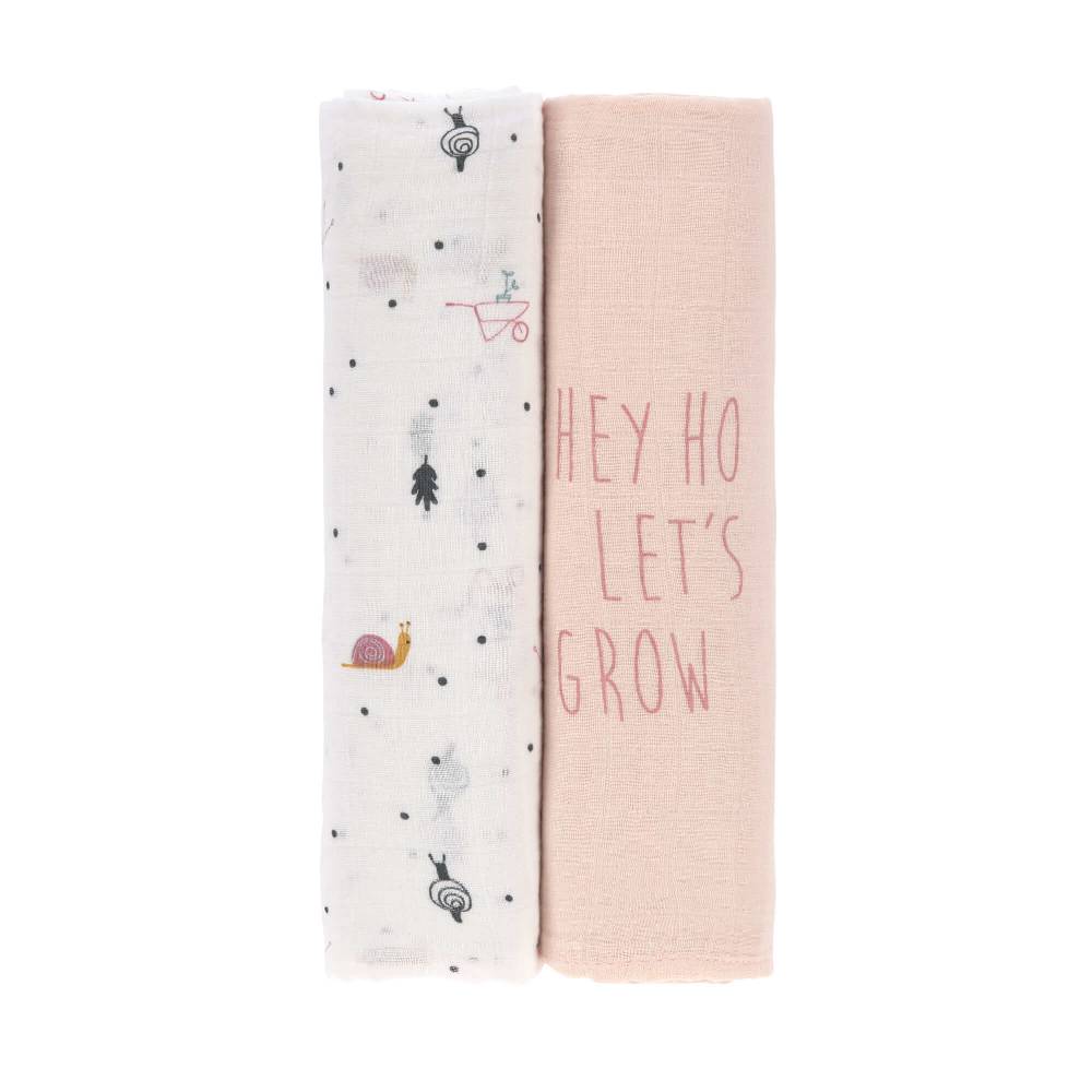 Lässig Mulltücher (2 Stk) - Heavenly Soft Swaddle XL, Garden Explorer Schnecke zollfrei