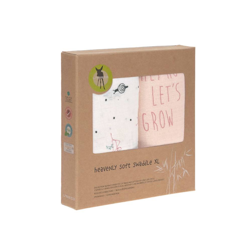 Lässig Mulltücher (2 Stk) - Heavenly Soft Swaddle XL, Garden Explorer Schnecke zollfrei
