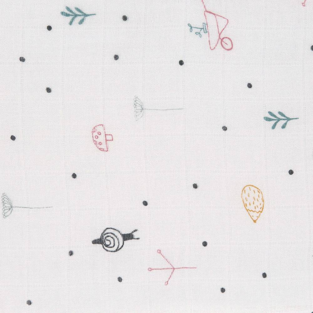 Lässig Mulltücher (2 Stk) - Heavenly Soft Swaddle XL, Garden Explorer Schnecke zollfrei