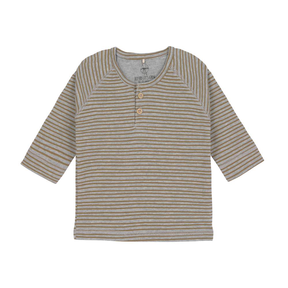 Lässig Baby Langarmshirt - Bio Baumwolle, Striped, Grau Mélange Hotsell