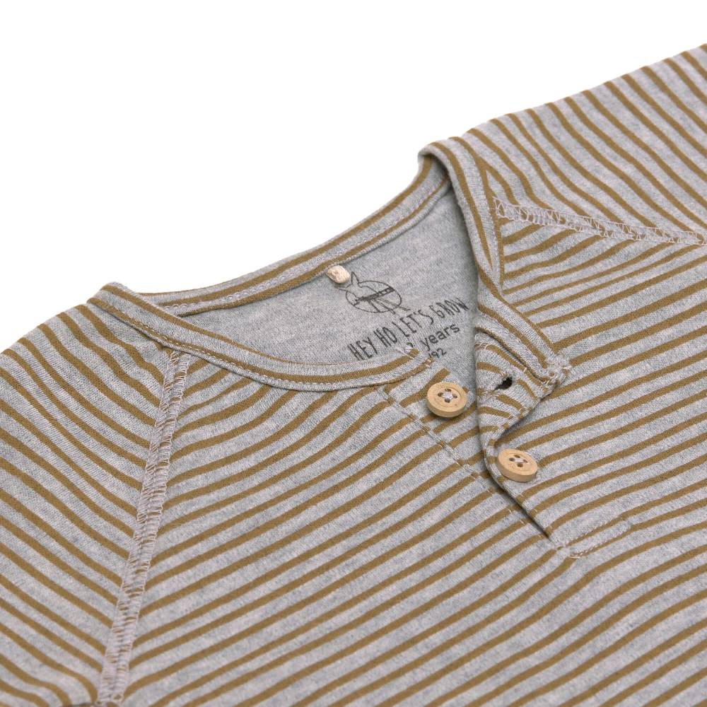 Lässig Baby Langarmshirt - Bio Baumwolle, Striped, Grau Mélange Hotsell
