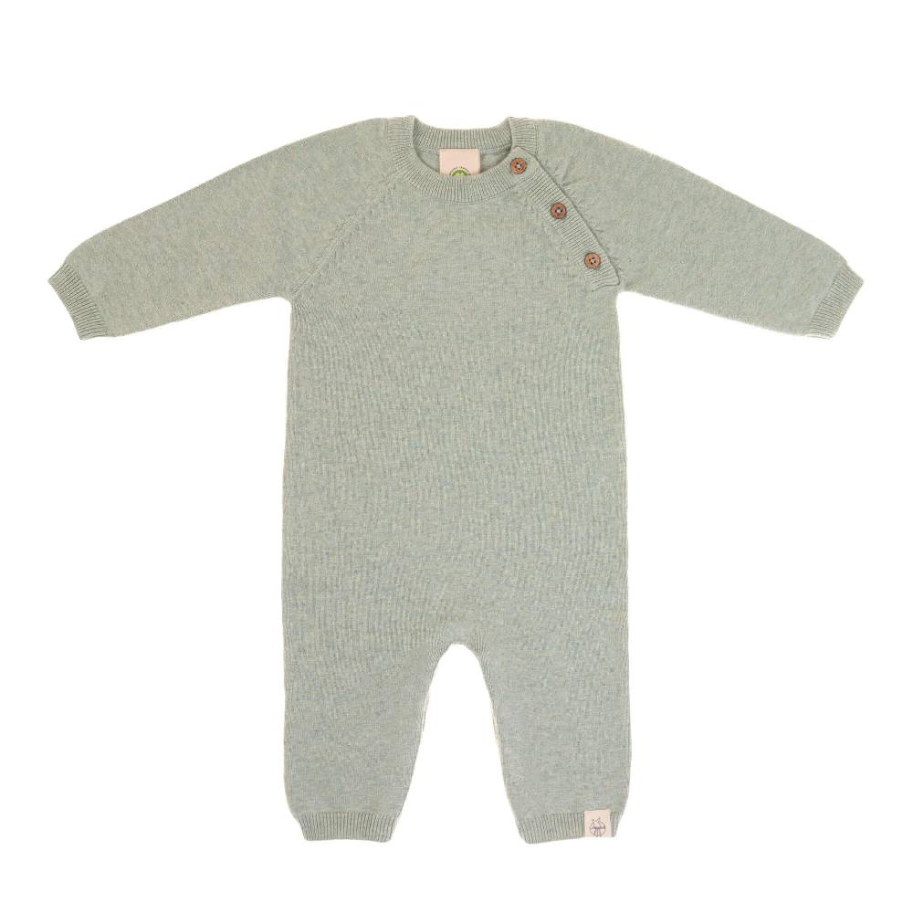 Lässig Baby Strampler - gestrickter Overall, Salbei Schlussverkauf