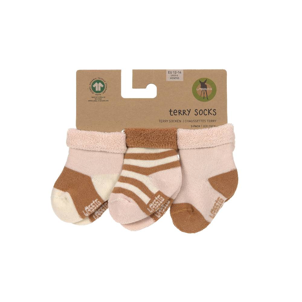 Lässig Frottee Socken Kinder (3er Set), Rosa Karamell Limitierter Zeitrabatt