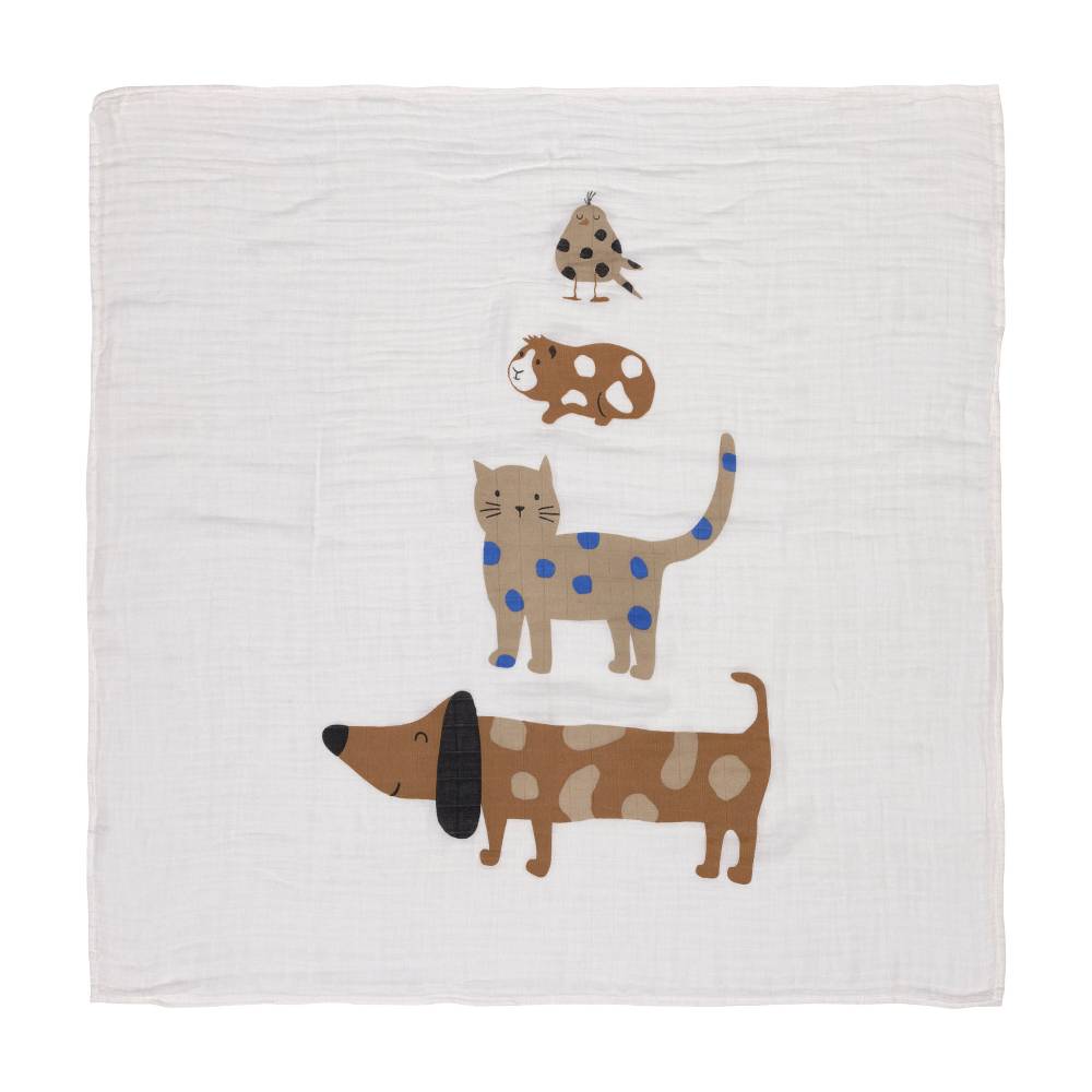 Lässig Mulltücher 3er Set 80 x 80 cm - Little Mateys, Royal Blau Fabrikpreis