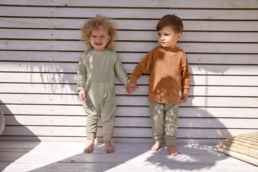 Lässig Frottee Sweater Kinder, Karamell Sonderangebot