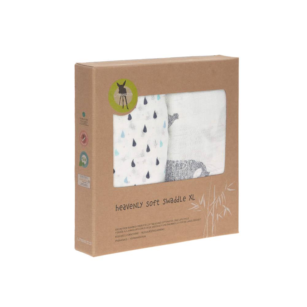 Lässig Mulltücher (2 Stk) - Heavenly Soft Swaddle XL, Little Water Whale Osterangebot