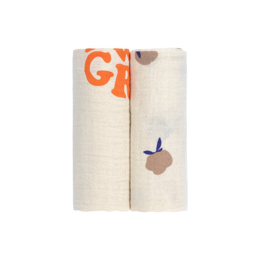 Lässig Mulltücher 2er Set L - Nature, Beige Räumungsverkauf