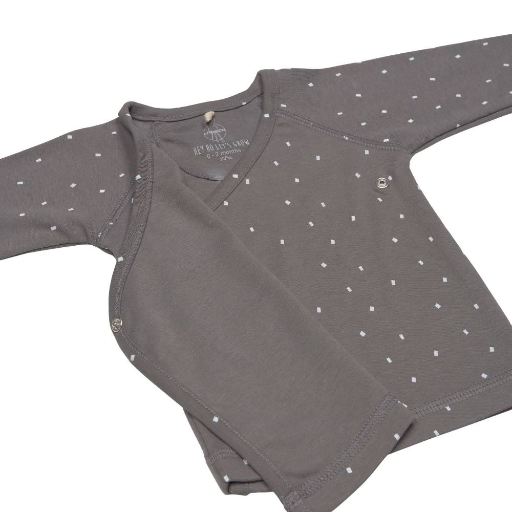 Lässig Baby Wickelshirt - Bio Baumwolle, Spots, Anthrazit VIP-Rabatte