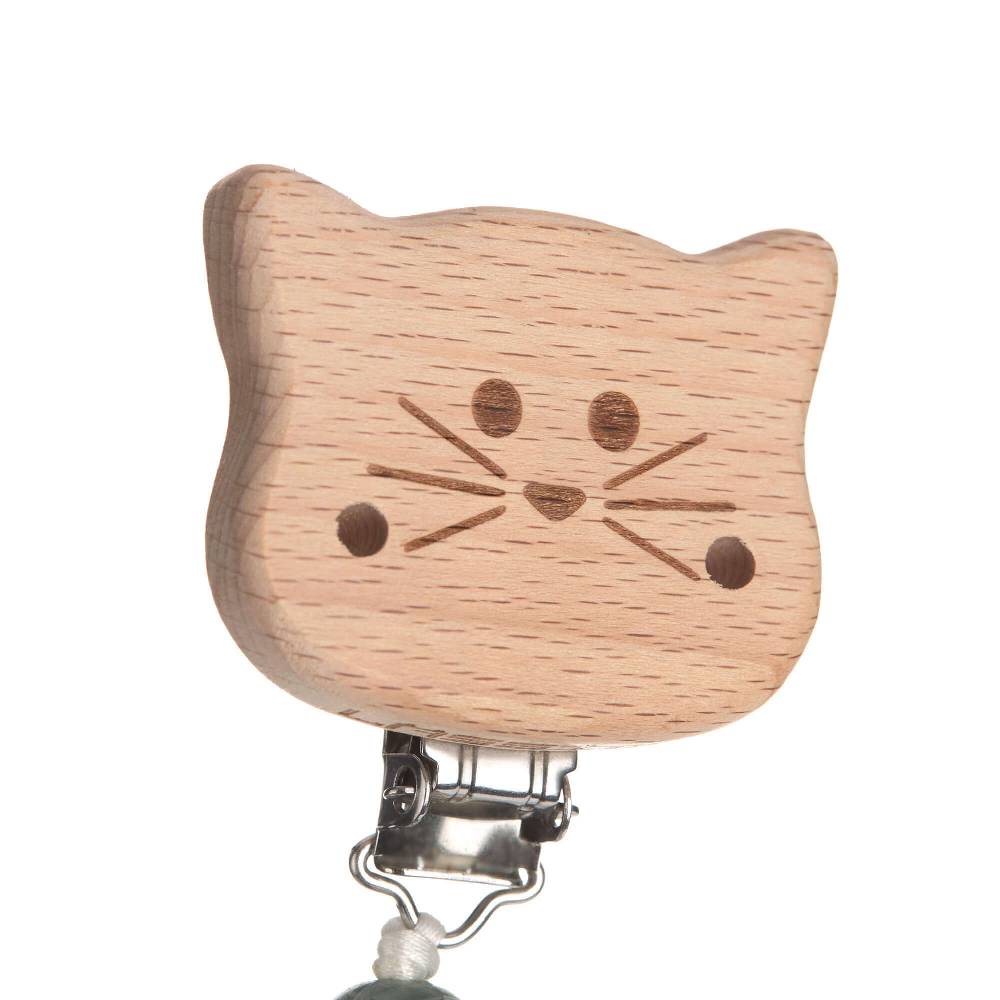 Lässig Schnullerkette - Little Chums, Katze Grau Wochenangebot