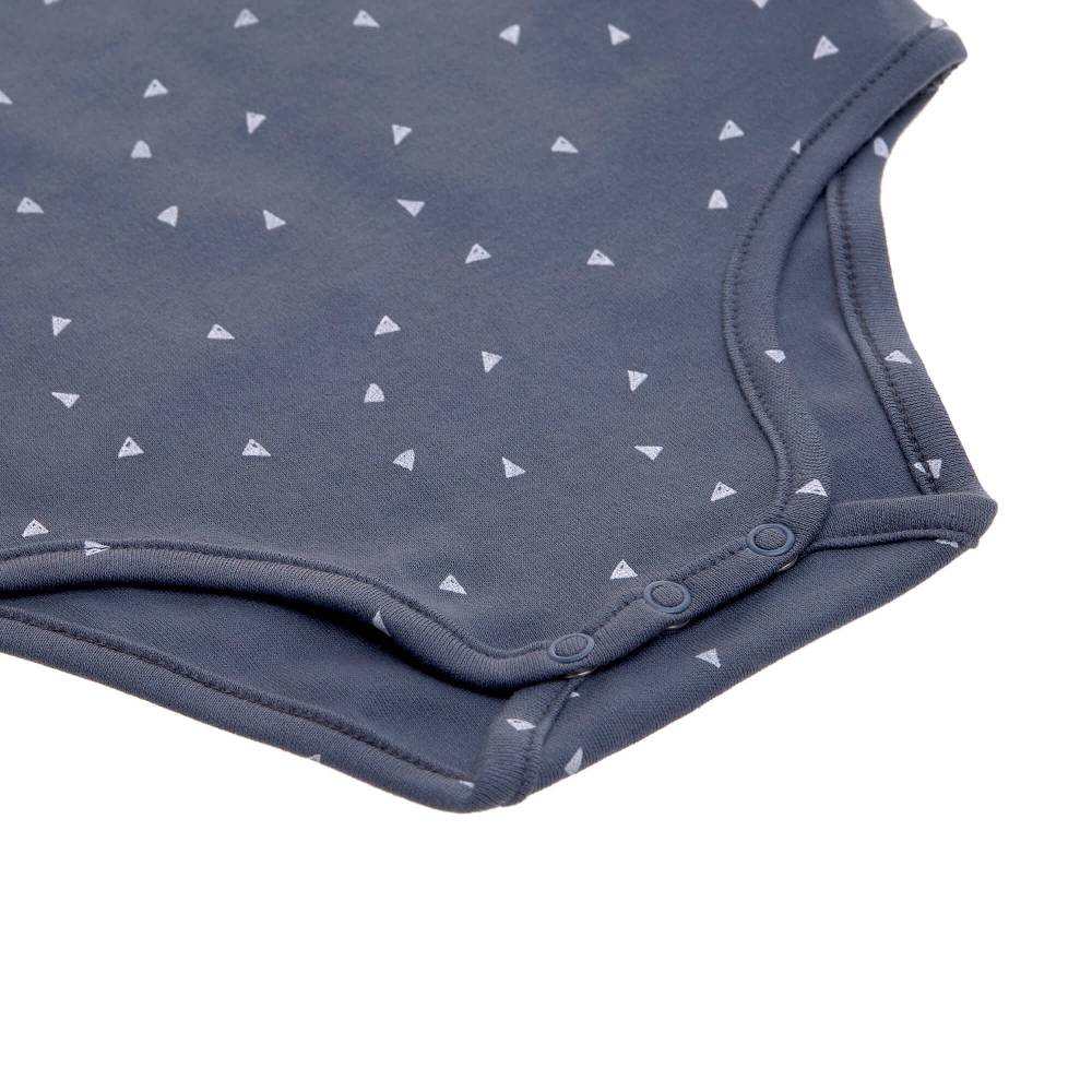 Lässig Baby Wickelbody langarm - Bio Baumwolle, Dreiecke, Blau Begrenzte Freigabe