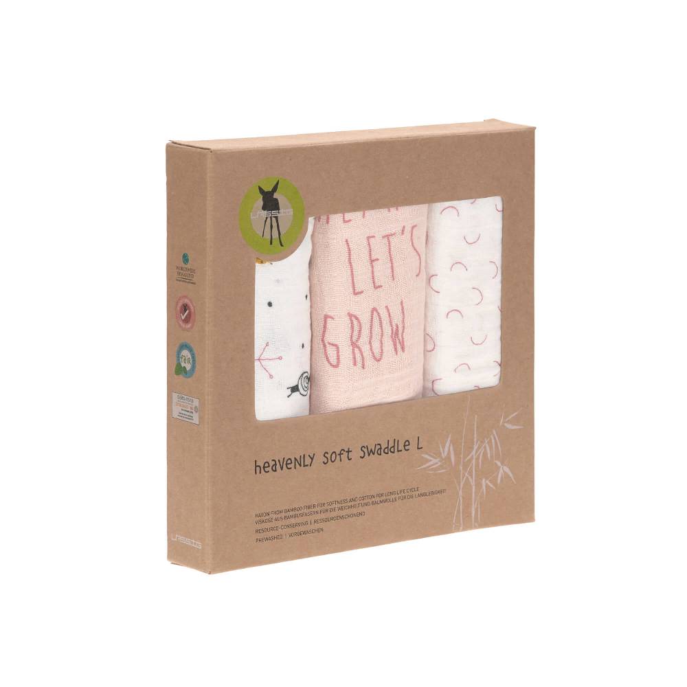 Lässig Mulltücher (3 Stk) - Heavenly Soft Swaddle L, Garden Explorer Schnecke zollfrei