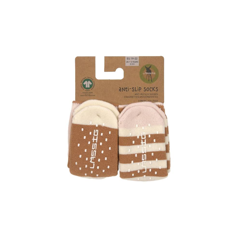 Lässig Kinder Antirutsch-Socken (2er-Set), Rosa Karamell Hotsell