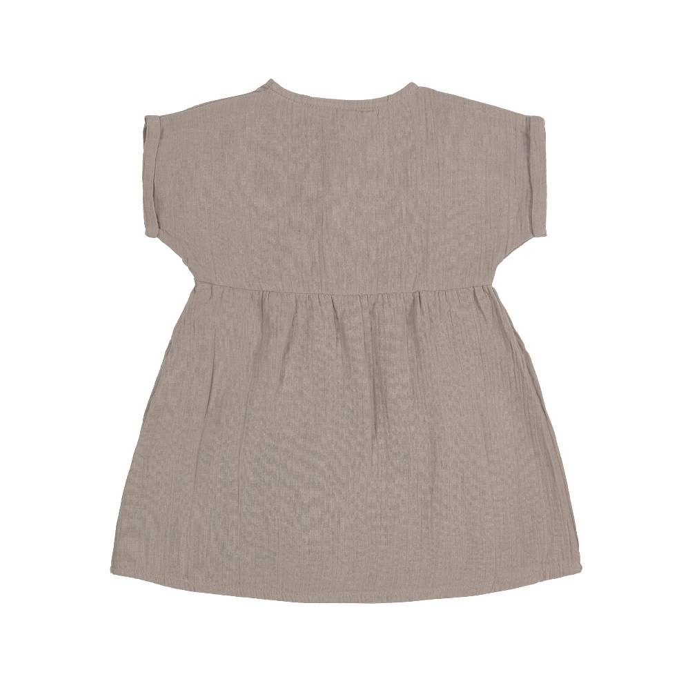 Lässig Kinderkleid - Bio Baumwolle, Taupe, Grau Kostenloser Versand