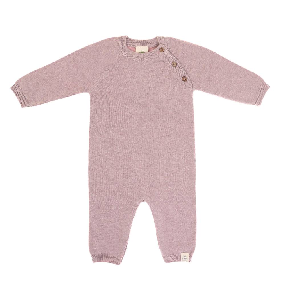 Lässig Baby Strampler - gestrickter Overall, Rosa Versandkostenfrei