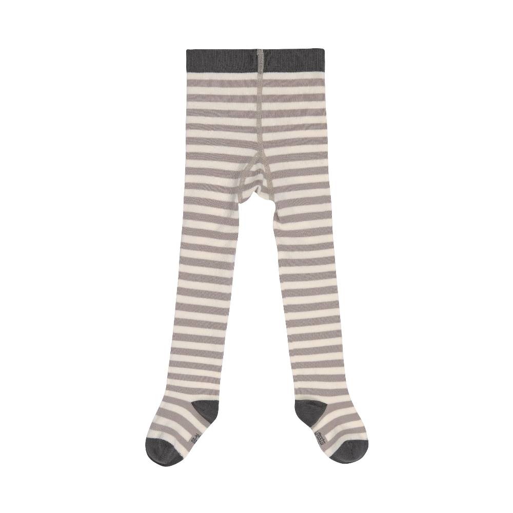 Lässig Strumpfhose GOTS - Tights, Streifen Taupe Weiß Flash Sale