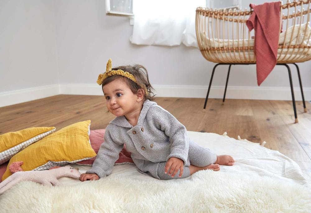 Lässig Baby Hose - Strickhose, Grau Begrenztes Angebot