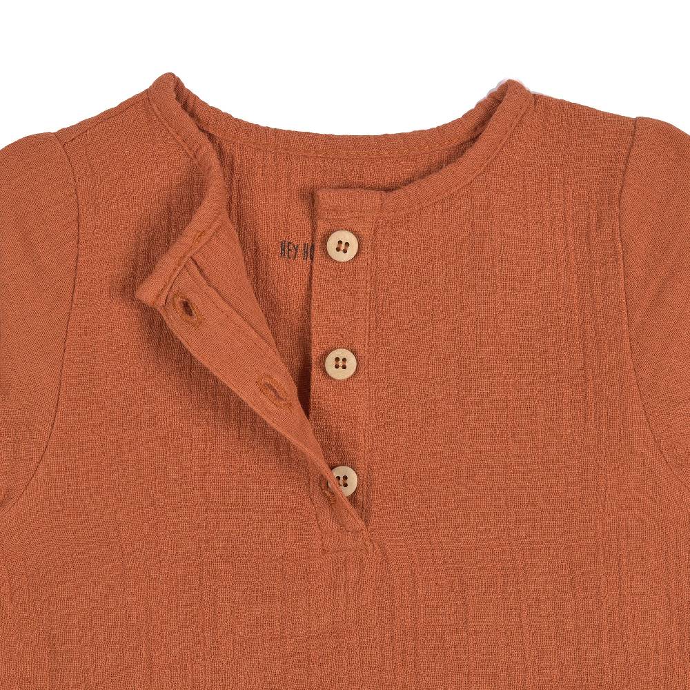 Lässig Baby Langarmshirt - Bio Baumwolle, Rostrot Vatertagsangebot