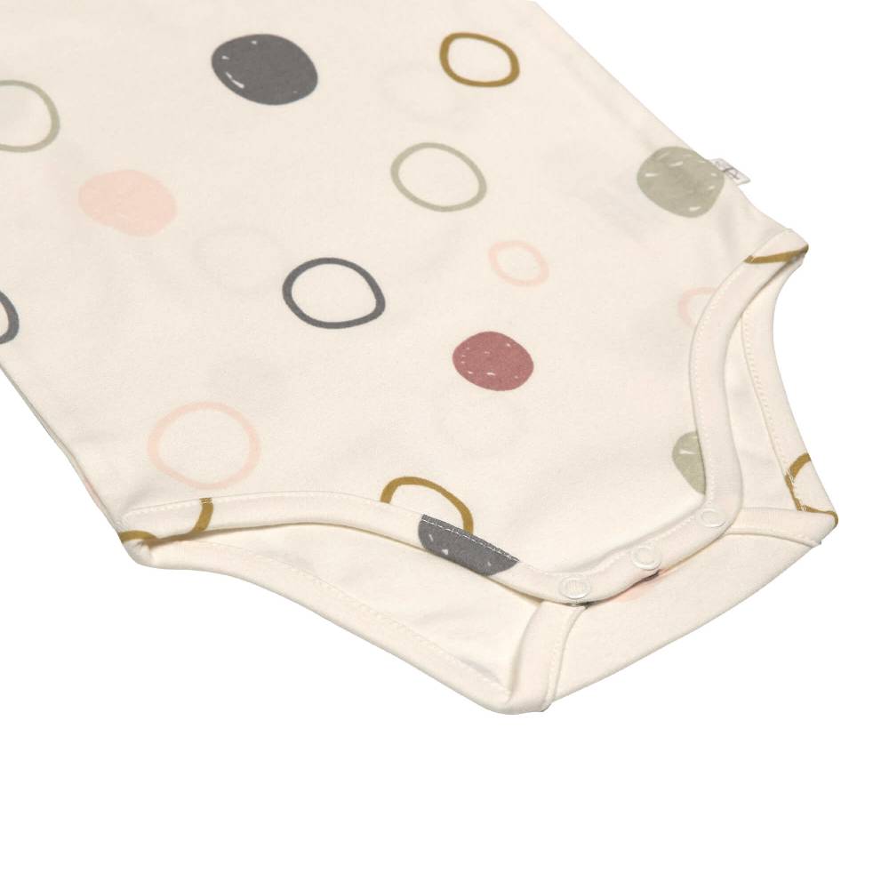 Lässig Baby Body langarm - Bio Baumwolle, Kreise, Beige Jubiläumsangebot