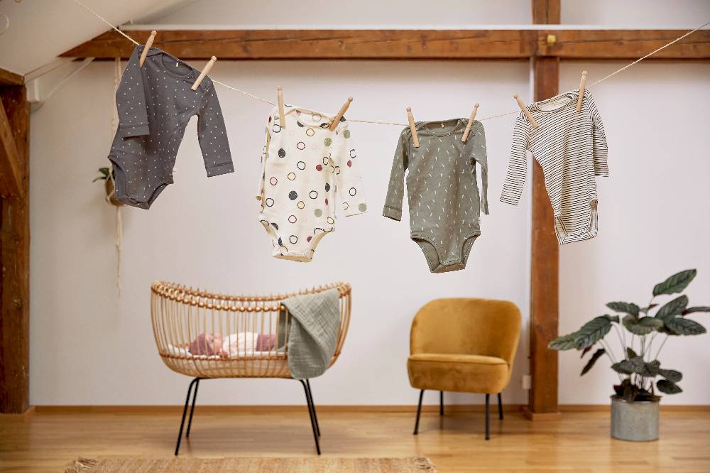 Lässig Baby Body langarm - Bio Baumwolle, Kreise, Beige Jubiläumsangebot