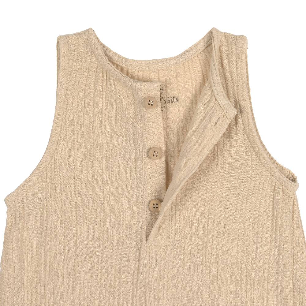 Lässig Baby Jumpsuit - Bio Baumwolle, Nature, Beige Lagerräumung