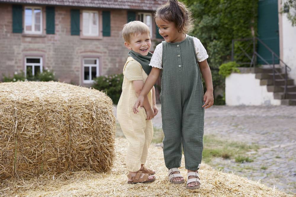 Lässig Musselin Jumpsuit - Bio Baumwolle, Hellgelb Blitzangebot