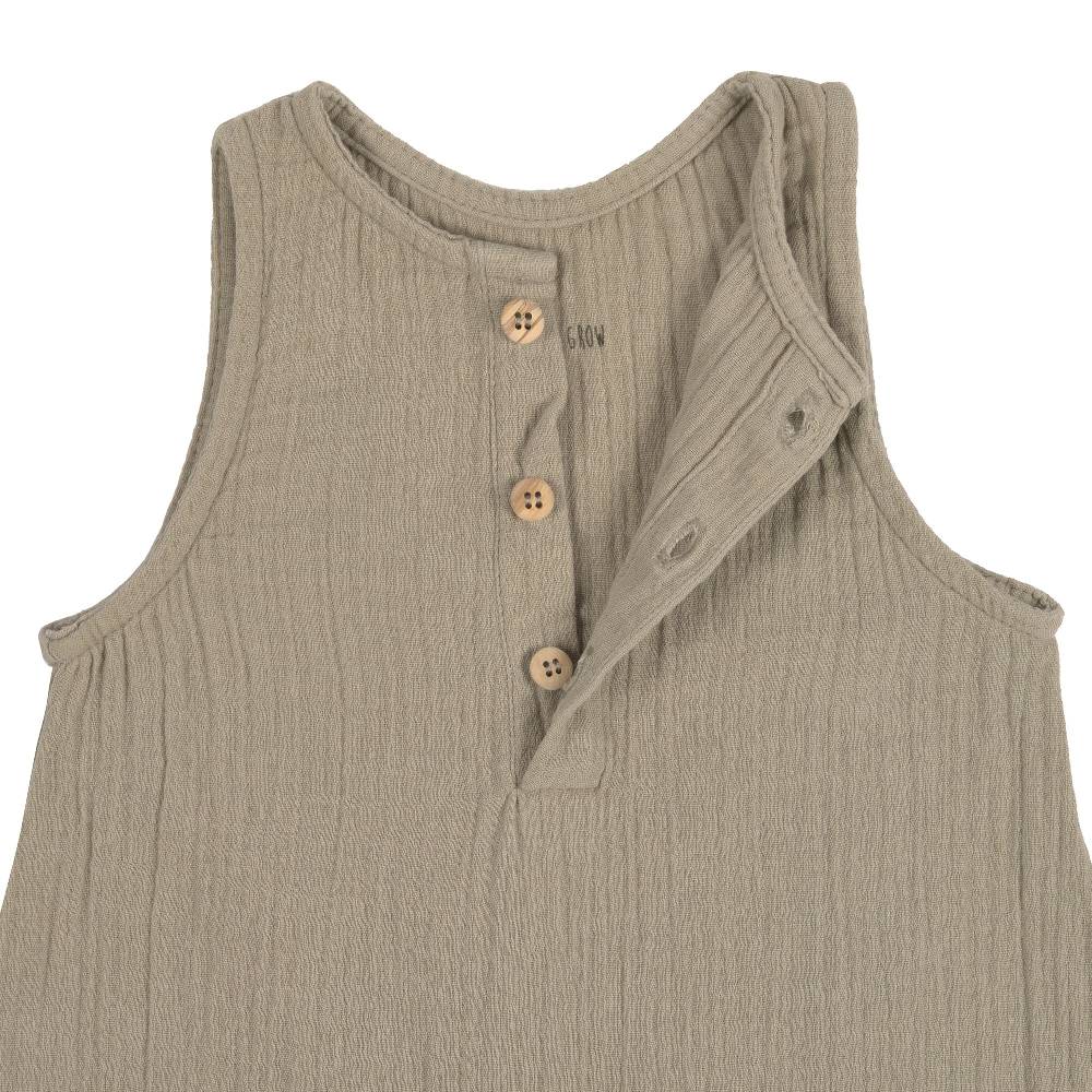 Lässig Baby Jumpsuit - Bio Baumwolle, Oliv Kauf eins, bekomm eins gratis