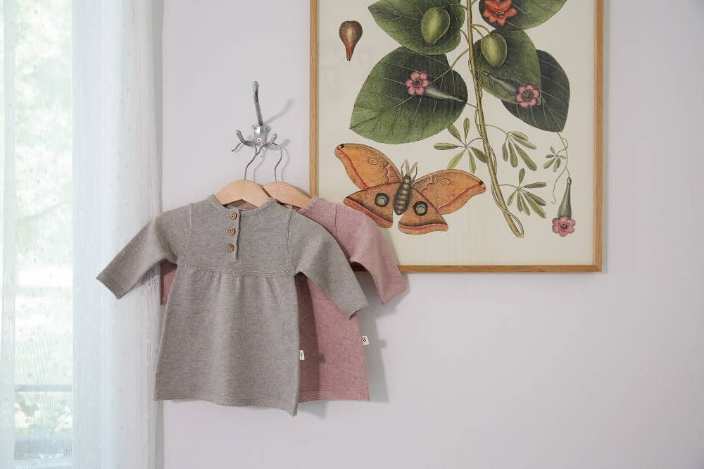 Lässig Babykleid - Strick Bio-Baumwolle, Grau VIP-Rabatte