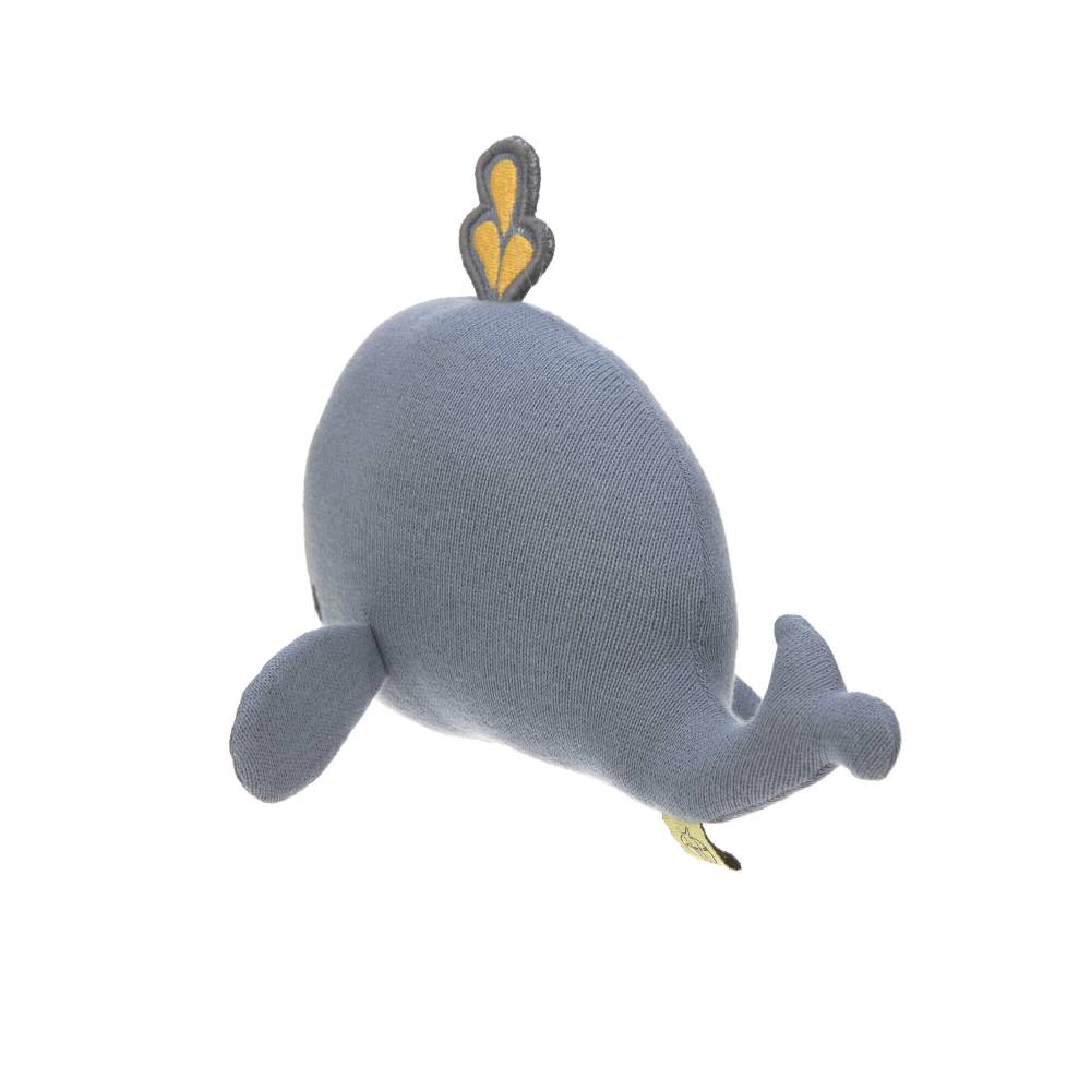 Lässig Kuscheltier mit Rassel & Knisterpapier - Knitted Toy, Little Water Whale Begrenzte Freigabe
