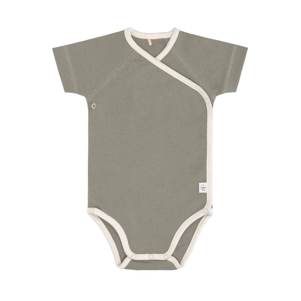 Lässig Baby Wickelbody (2er Set) kurzarm - Bio Baumwolle, Rosa Oliv JETZT KAUFEN
