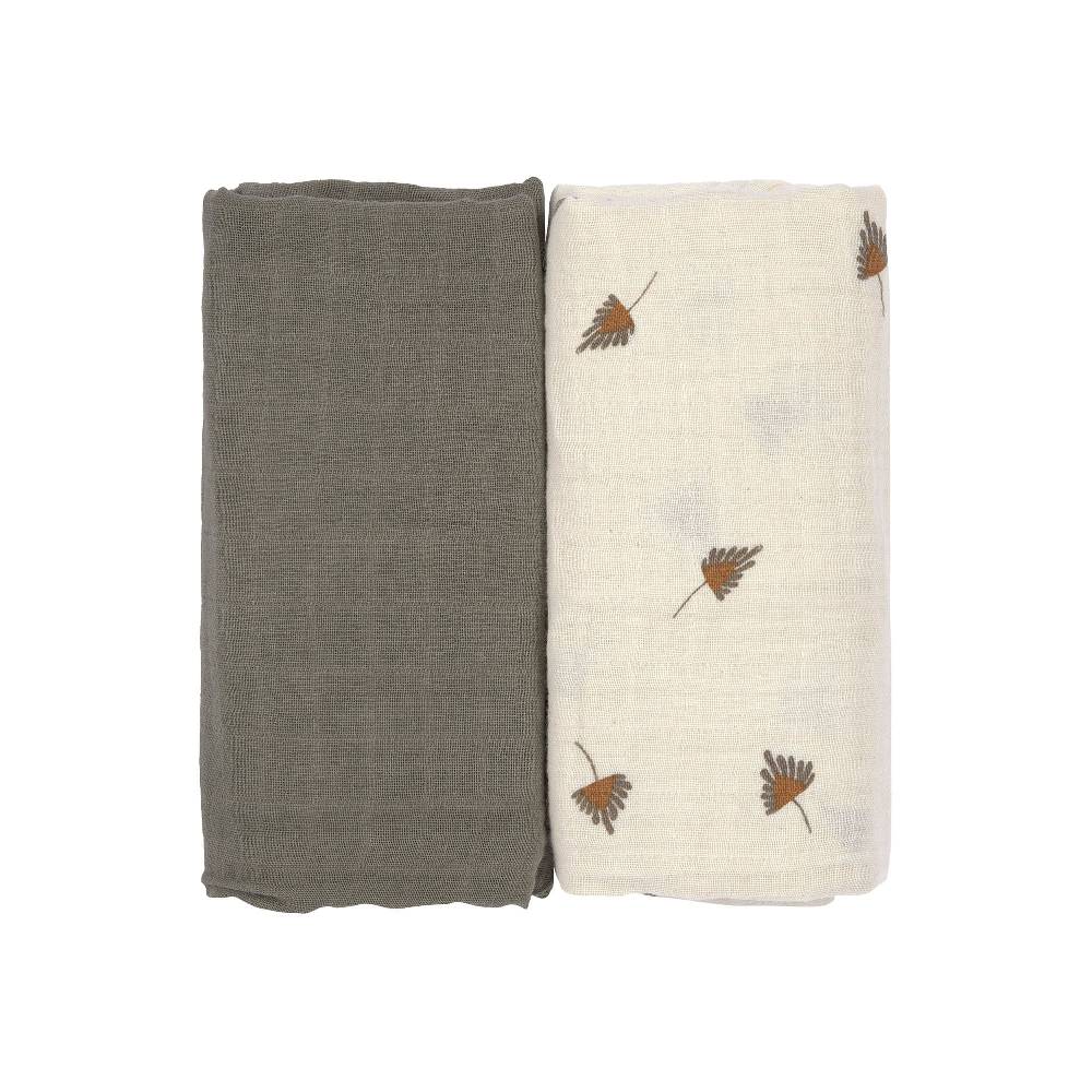 Lässig Mulltücher 2er Set L - Taupe, Grau Neueste Stile