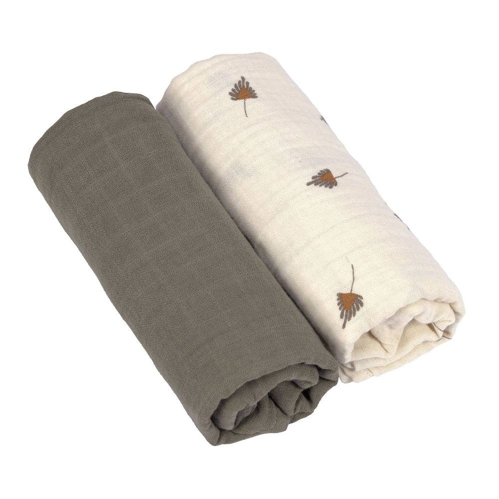 Lässig Mulltücher 2er Set L - Taupe, Grau Neueste Stile