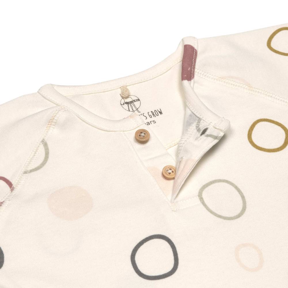 Lässig Baby Langarmshirts - Bio Baumwolle, Circles, Weiß Letzter Tag
