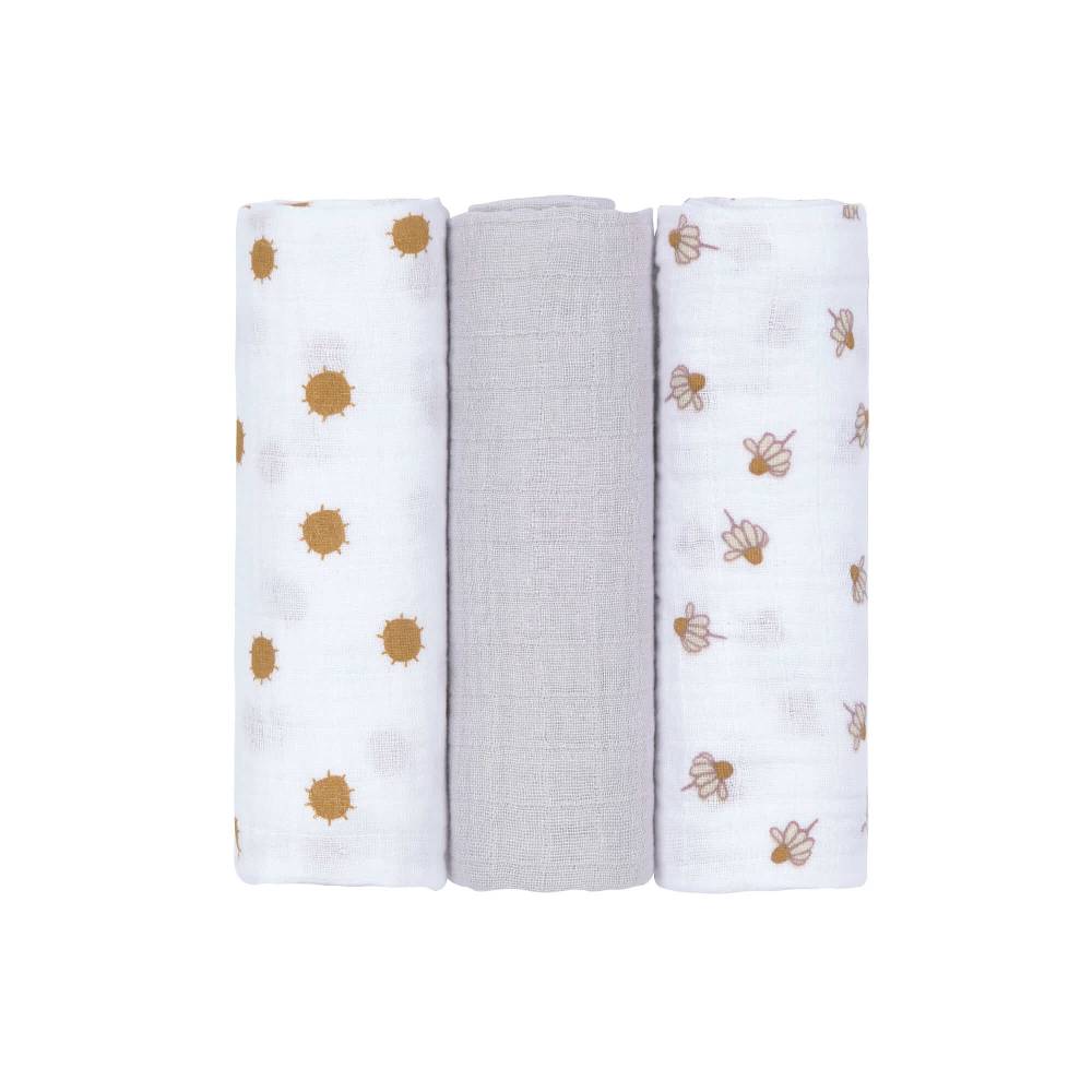 Lässig Mulltücher (3 Stk) - Swaddle & Burp Blanket L, Adventure Libelle Zeitbegrenzte Promotion