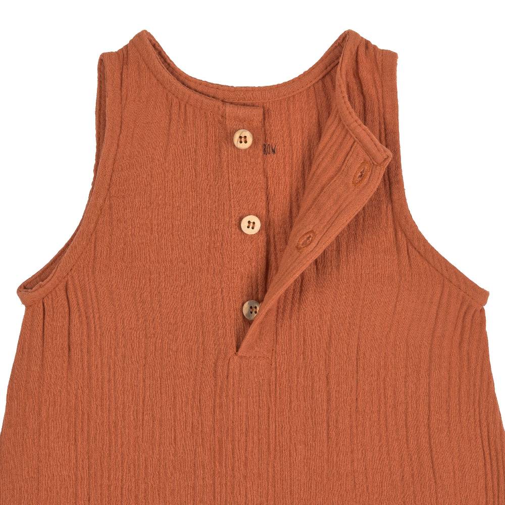 Lässig Baby Jumpsuit - Bio Baumwolle, Rostrot Discount Store für neue Produkte