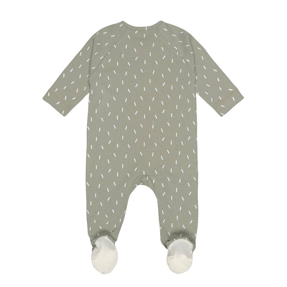 Lässig Baby Schlafanzug mit Füßen - Bio Baumwolle, Speckles, Grün Riesige Rabatte