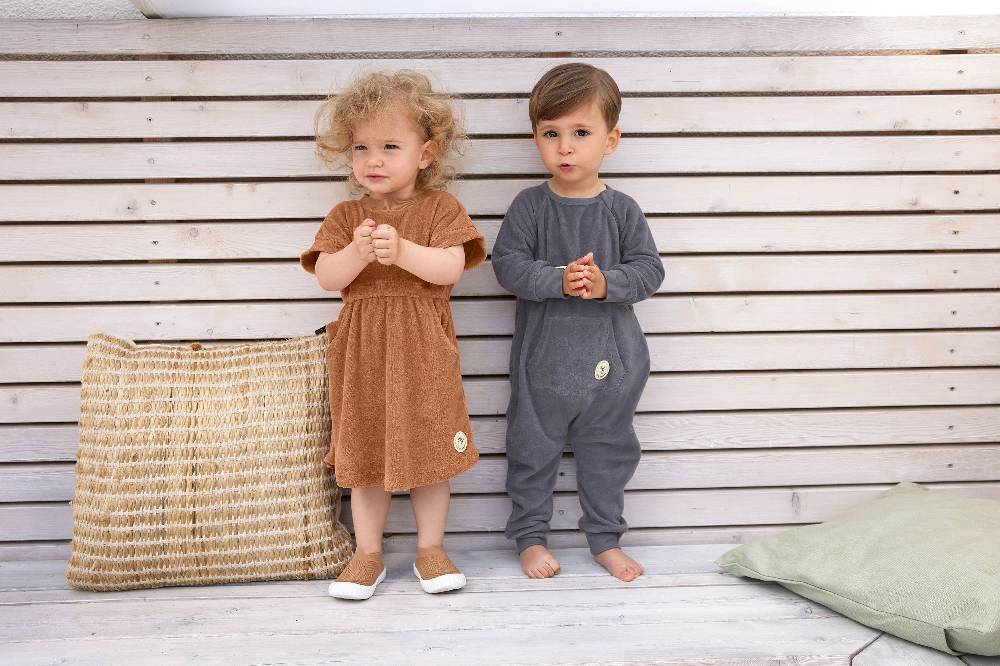 Lässig Frottee Kleid Kinder, Karamell 50% Rabatt mit kostenlosem Versand