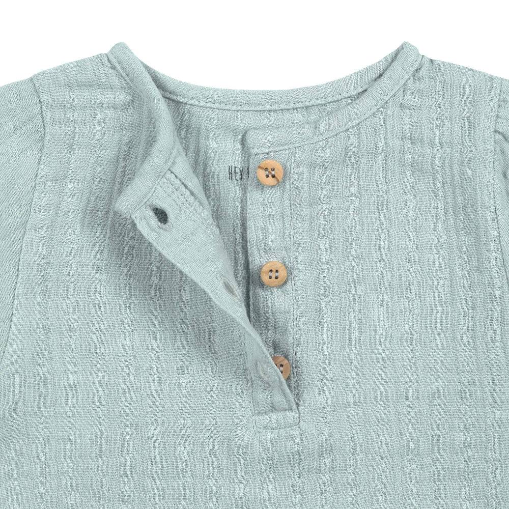 Lässig Musselin Langarmshirt - Bio Baumwolle, Silbergrau Clearance-Verkauf