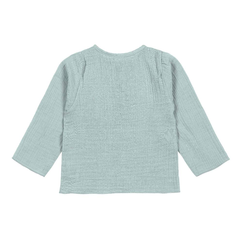 Lässig Musselin Langarmshirt - Bio Baumwolle, Silbergrau Clearance-Verkauf