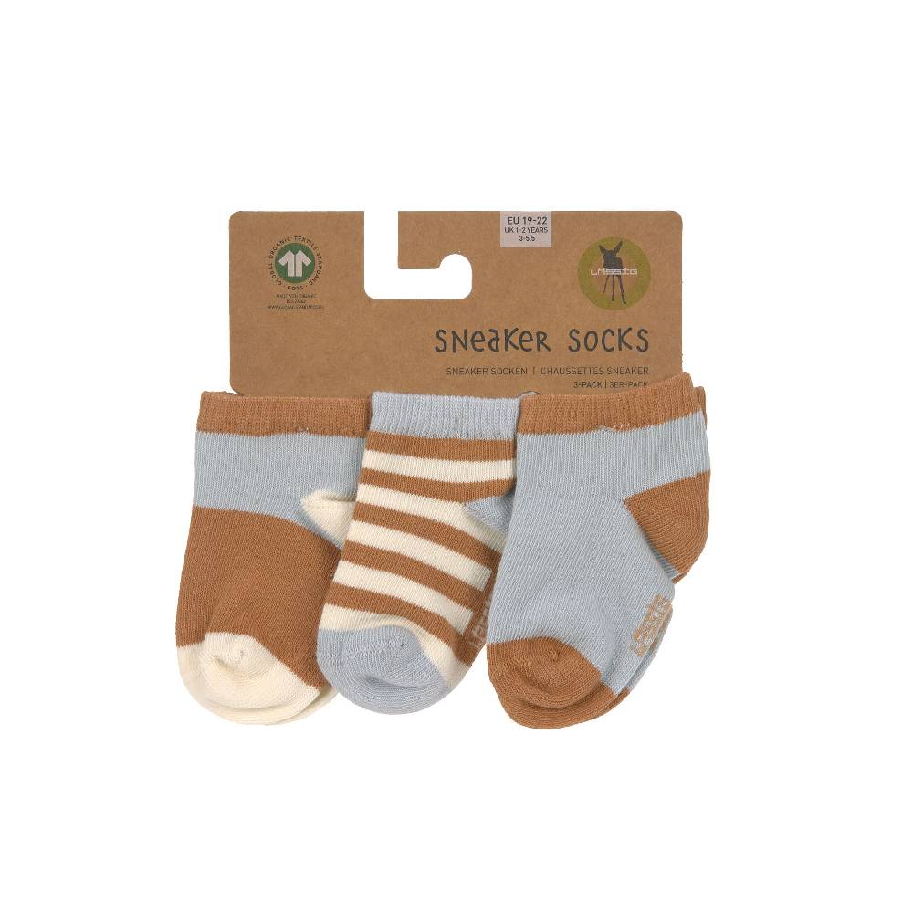 Lässig Kinder Sneaker Socken (3er-Set), Hellblau Karamell Hotsell