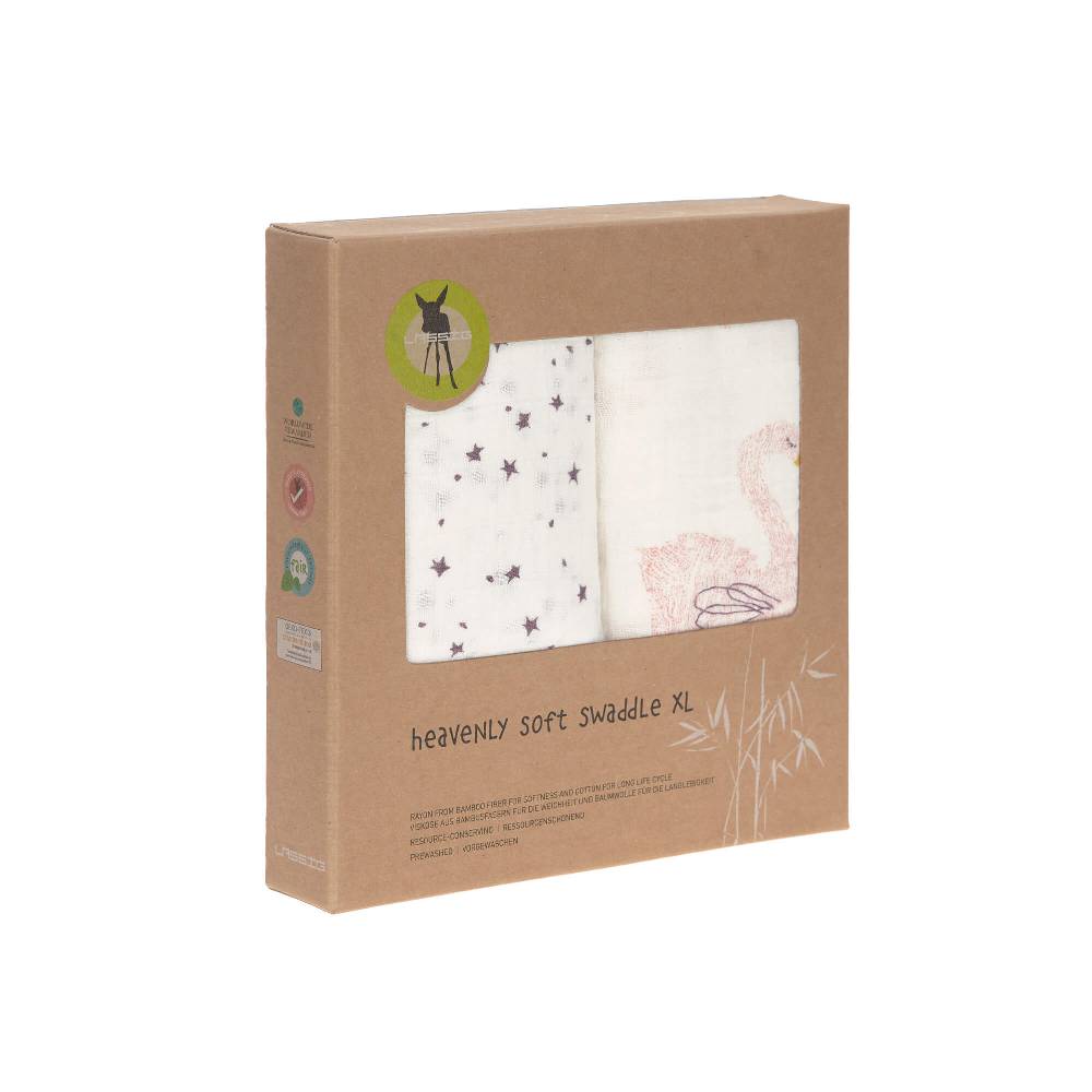 Lässig Mulltücher (2 Stk) - Heavenly Soft Swaddle XL, Little Water Swan Fabrik Onlineshop