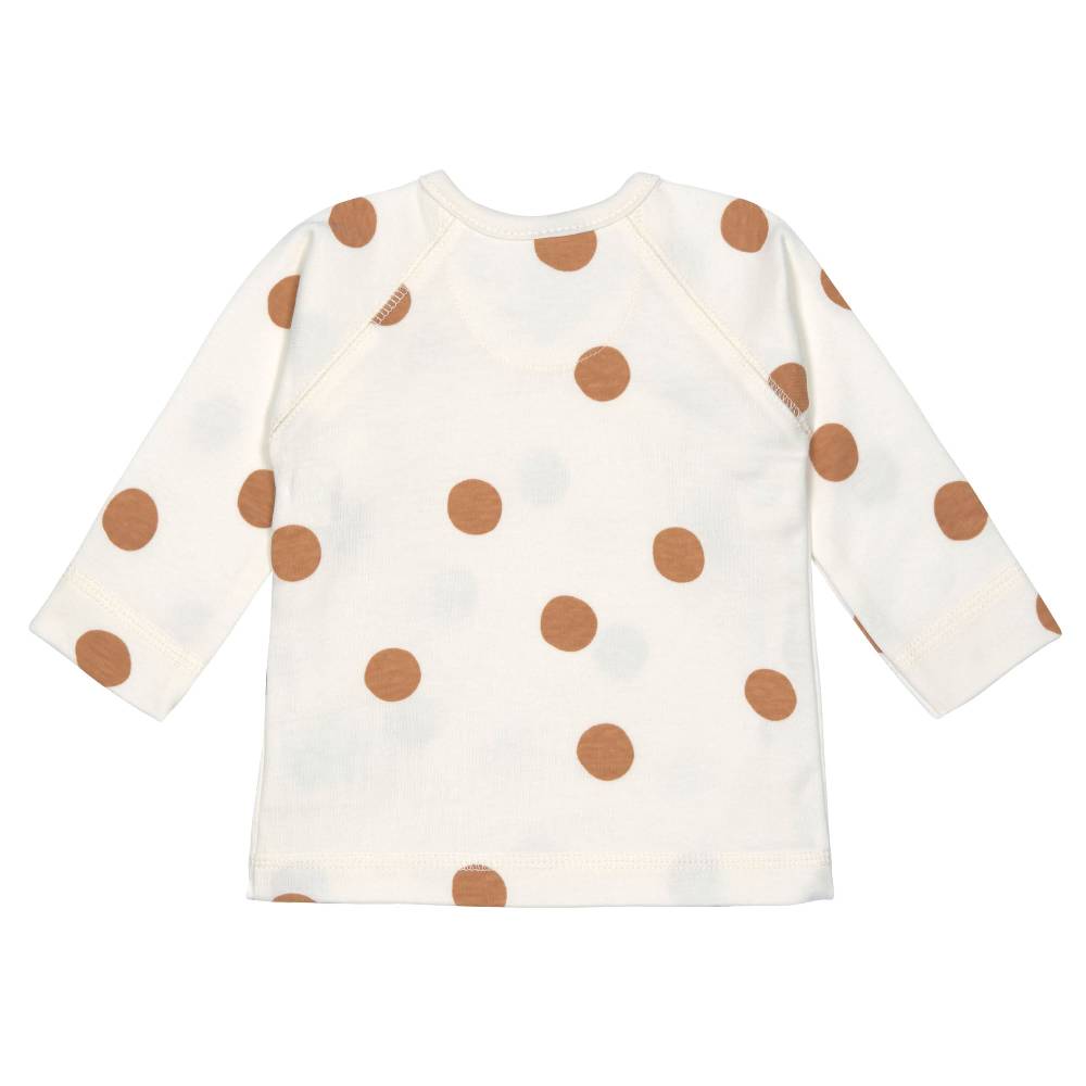 Lässig Baby Wickelshirt - Bio Baumwolle, Big Dots, Beige Versandkostenfrei
