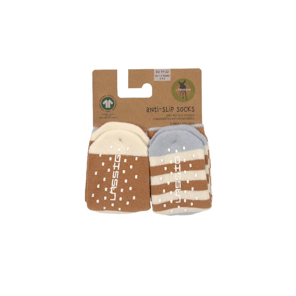 Lässig Kinder Antirutsch-Socken (2er-Set), Hellblau Karamell Heißer Verkauf