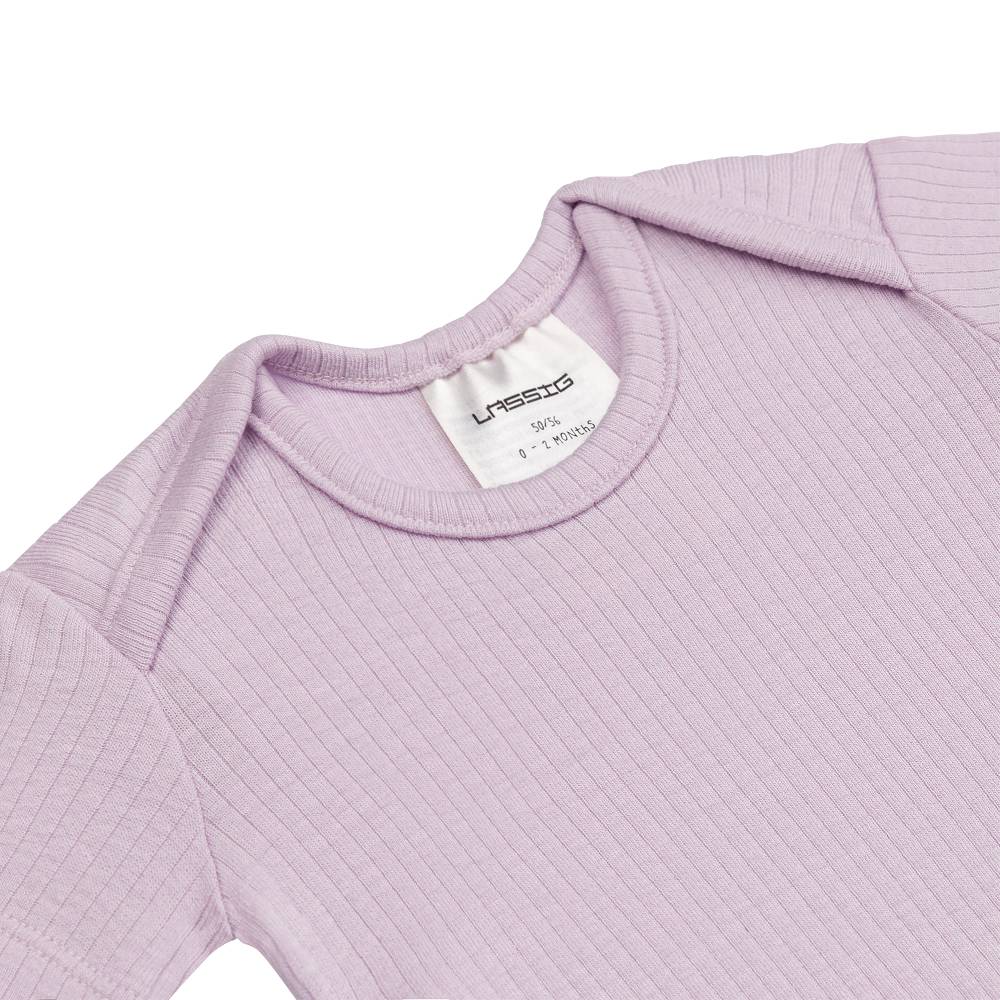 Lässig Baby Body Kurzarm - gerippt, Lila Zeitlich begrenztes Angebot