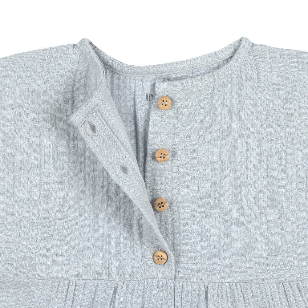 Lässig Musselin Kinderkleid - Bio Baumwolle, Blau Blitzangebot
