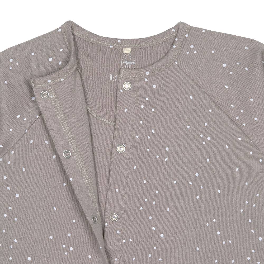 Lässig Baby Schlafanzug mit Füßen - Bio Baumwolle, Sprinkle, taupe Saisonale Angebote